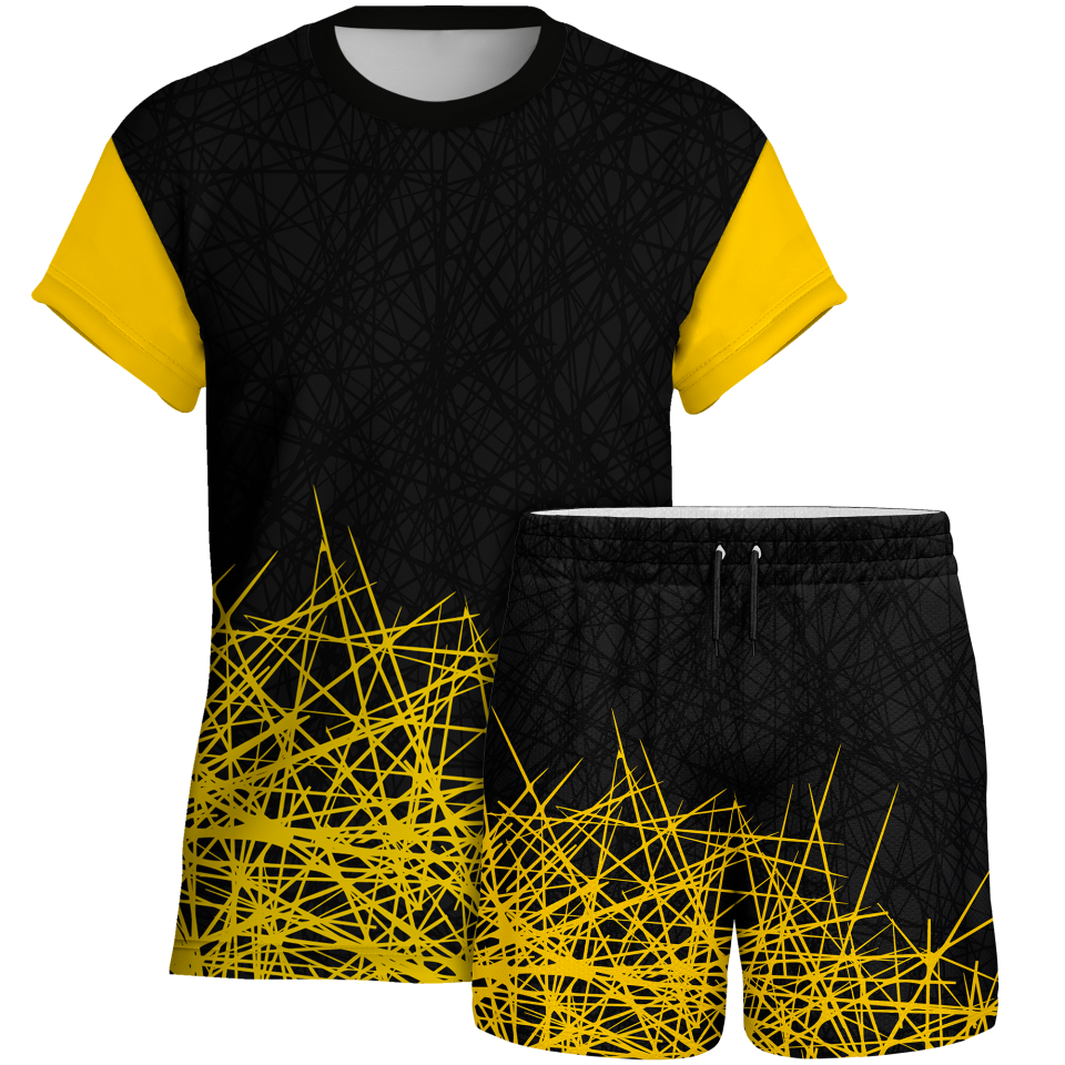 Conjunto voley manga corta sublimado modelo líneas