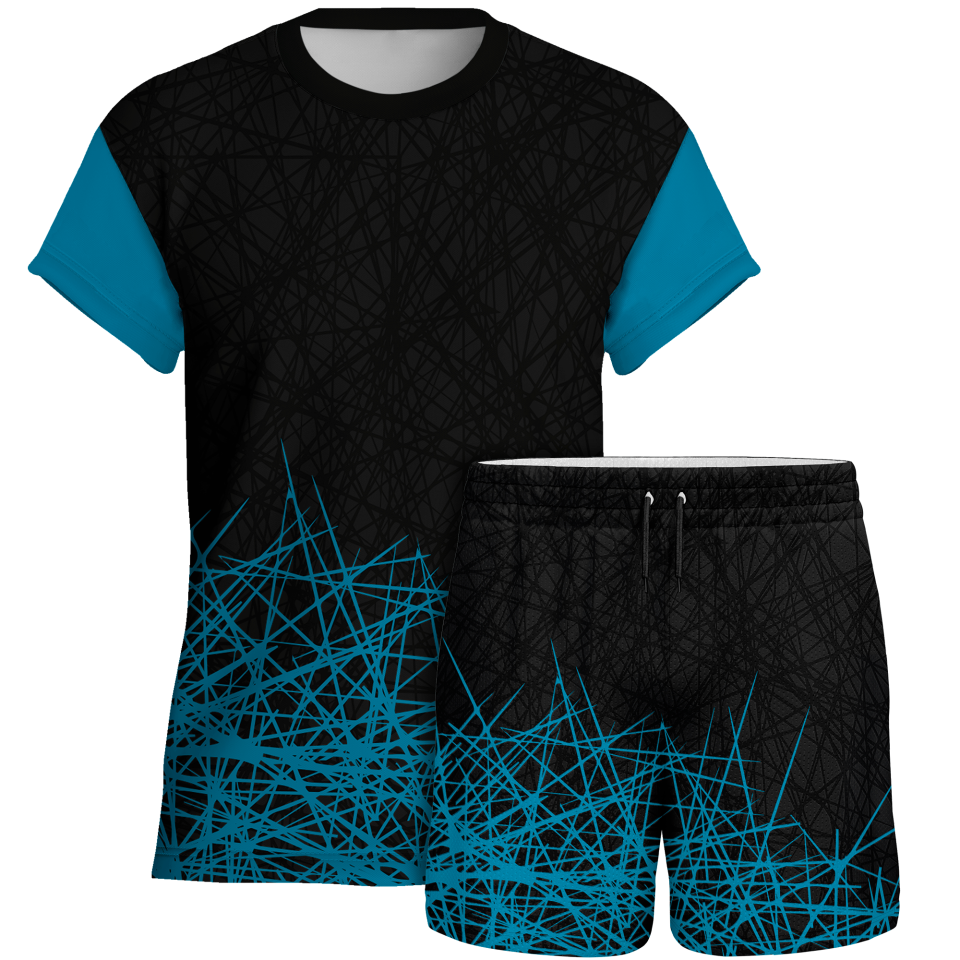 Conjunto voley manga corta sublimado modelo líneas