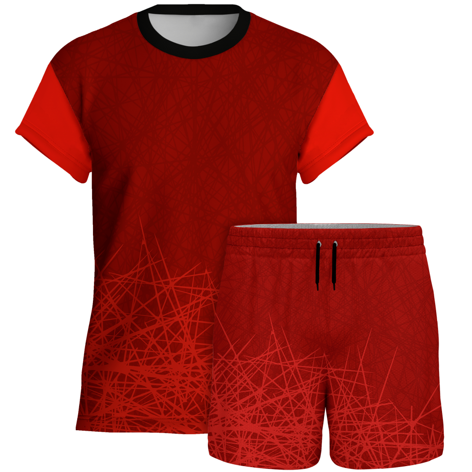 Conjunto voley manga corta sublimado modelo líneas