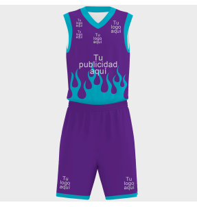 Conjunto de baloncesto sublimado modelo fuego personalizado