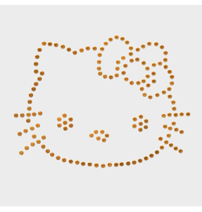 Parche termoadhesivo de brillantes para ropa diseño Hello Kitty