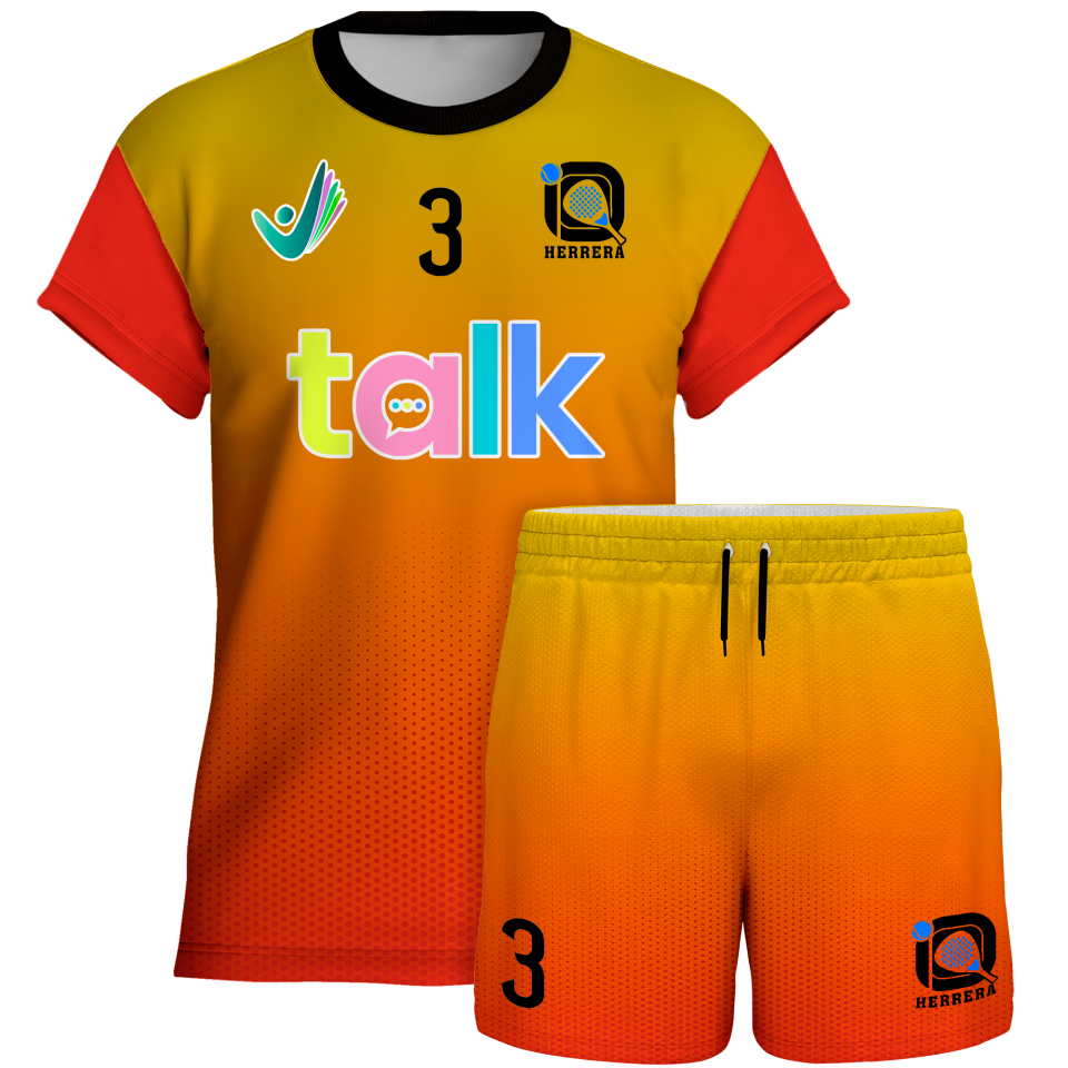 Conjunto pádel manga corta sublimado modelo degradado