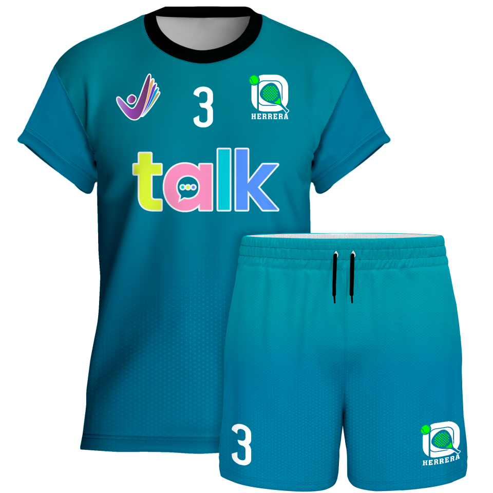 Conjunto pádel manga corta sublimado modelo degradado