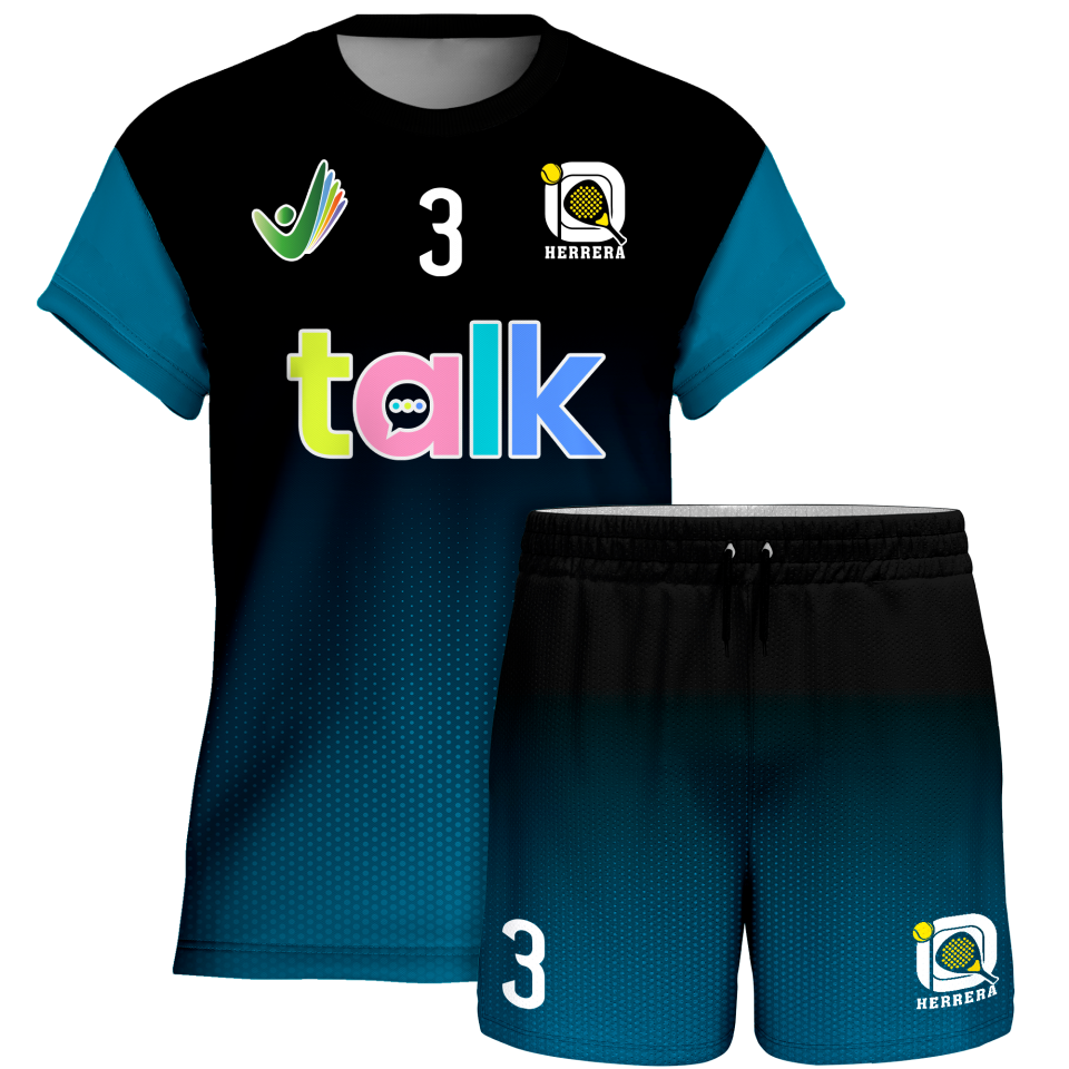 Conjunto pádel manga corta sublimado modelo degradado