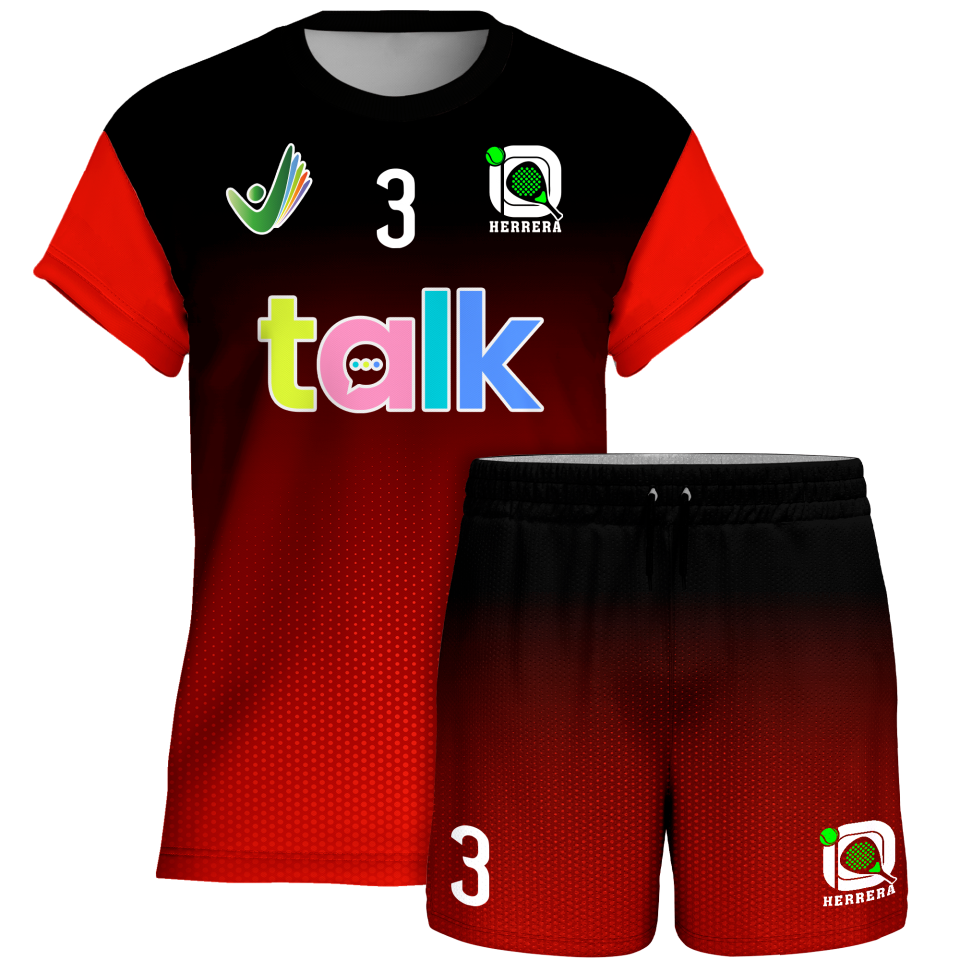 Conjunto pádel manga corta sublimado modelo degradado