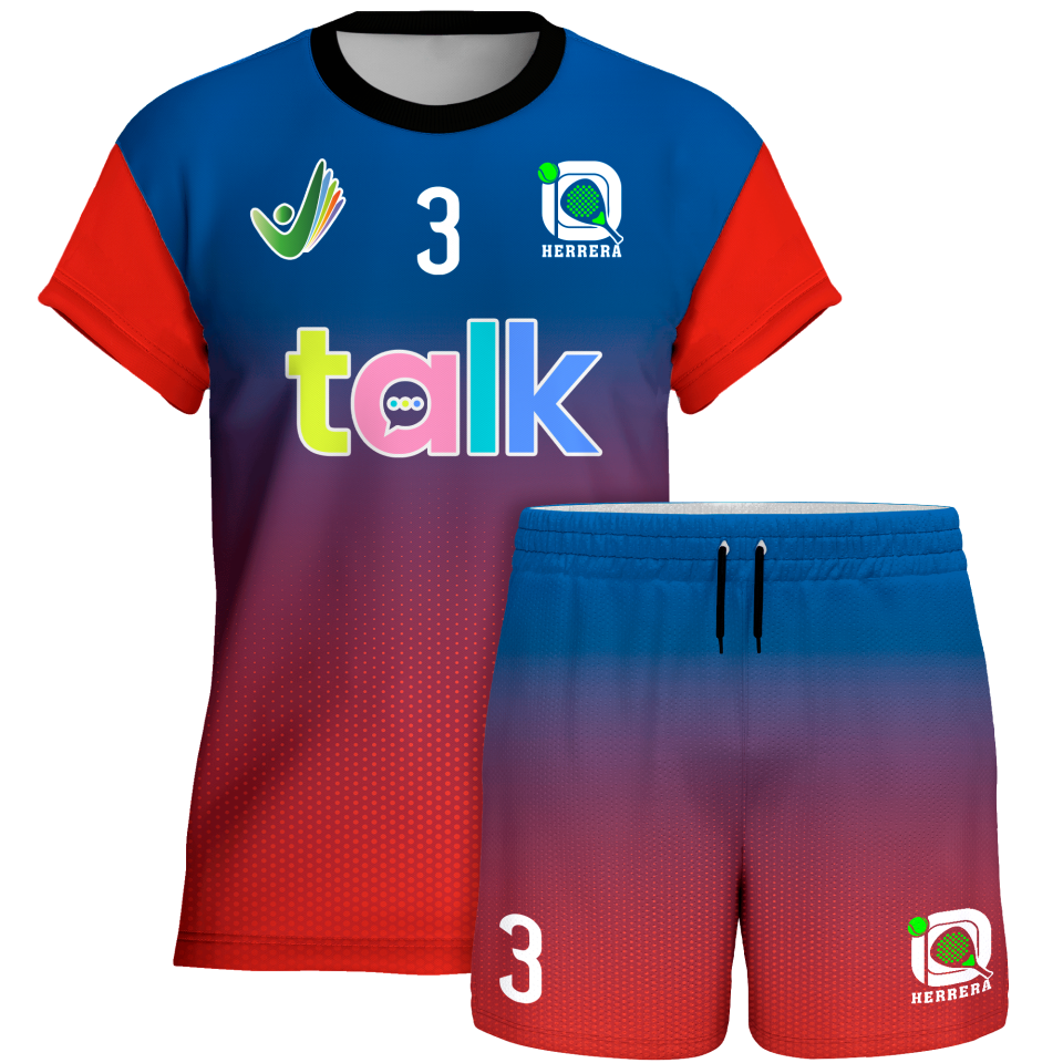 Conjunto pádel manga corta sublimado modelo degradado