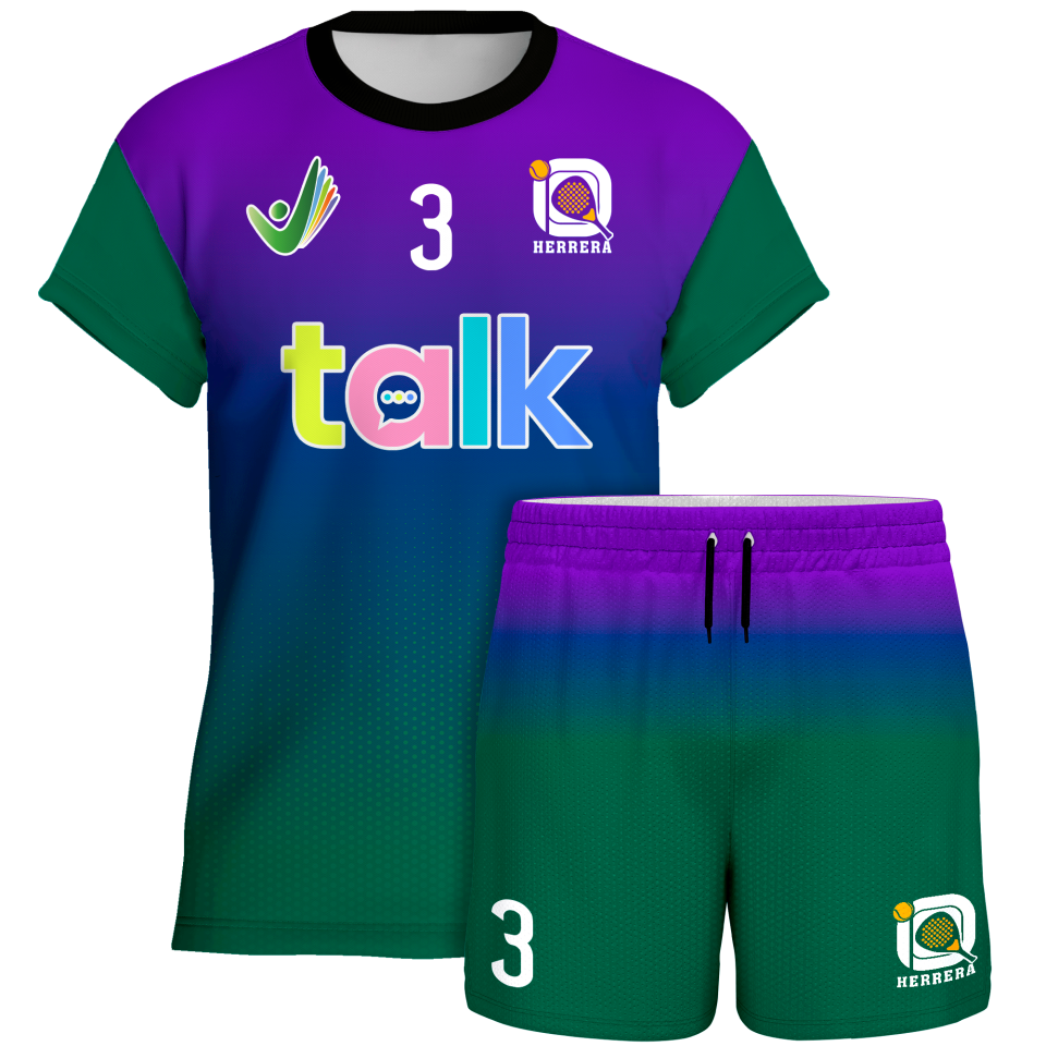 Conjunto pádel manga corta sublimado modelo degradado