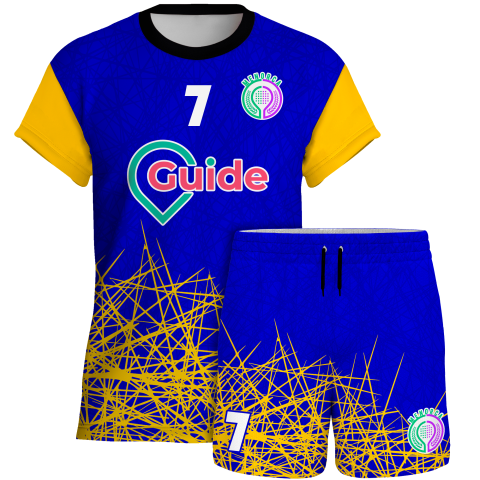 Conjunto pádel manga corta sublimado modelo líneas