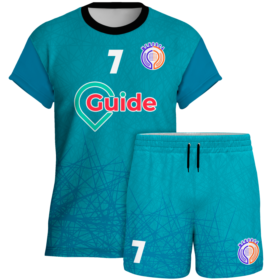 Conjunto pádel manga corta sublimado modelo líneas