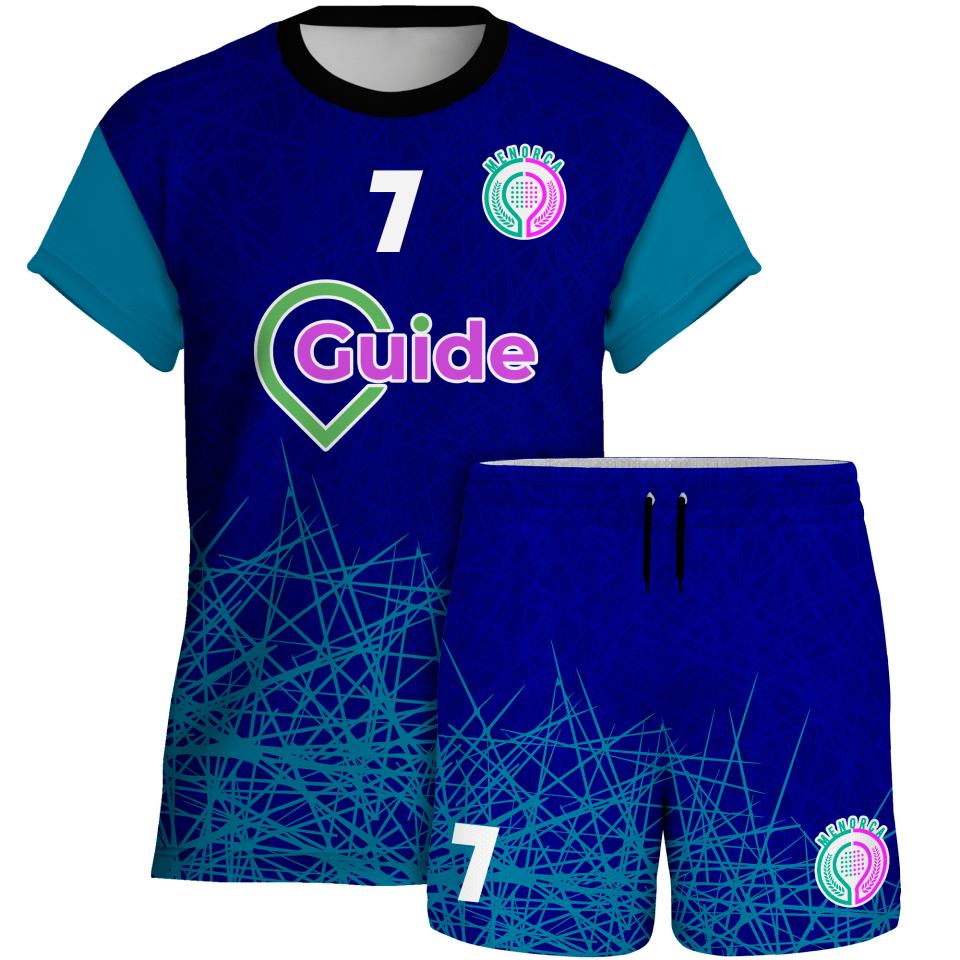 Conjunto pádel manga corta sublimado modelo líneas