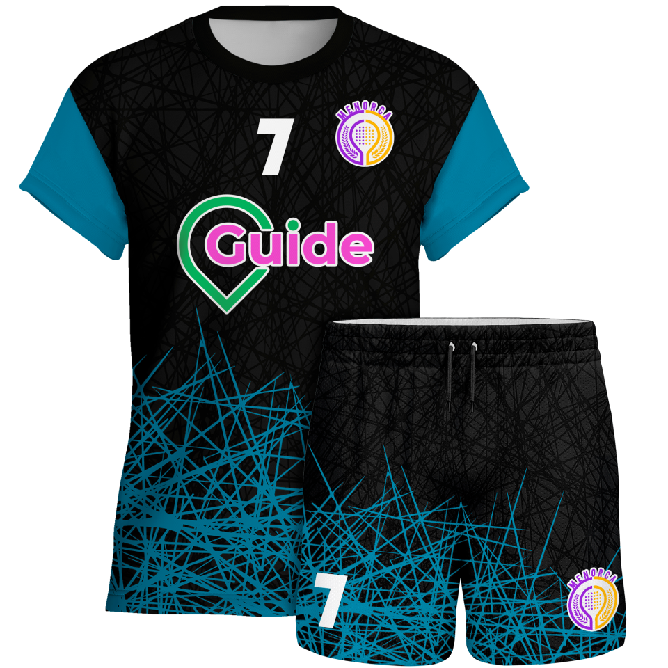 Conjunto pádel manga corta sublimado modelo líneas