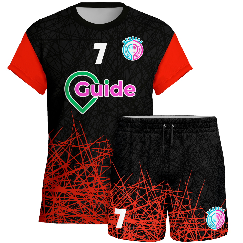 Conjunto pádel manga corta sublimado modelo líneas