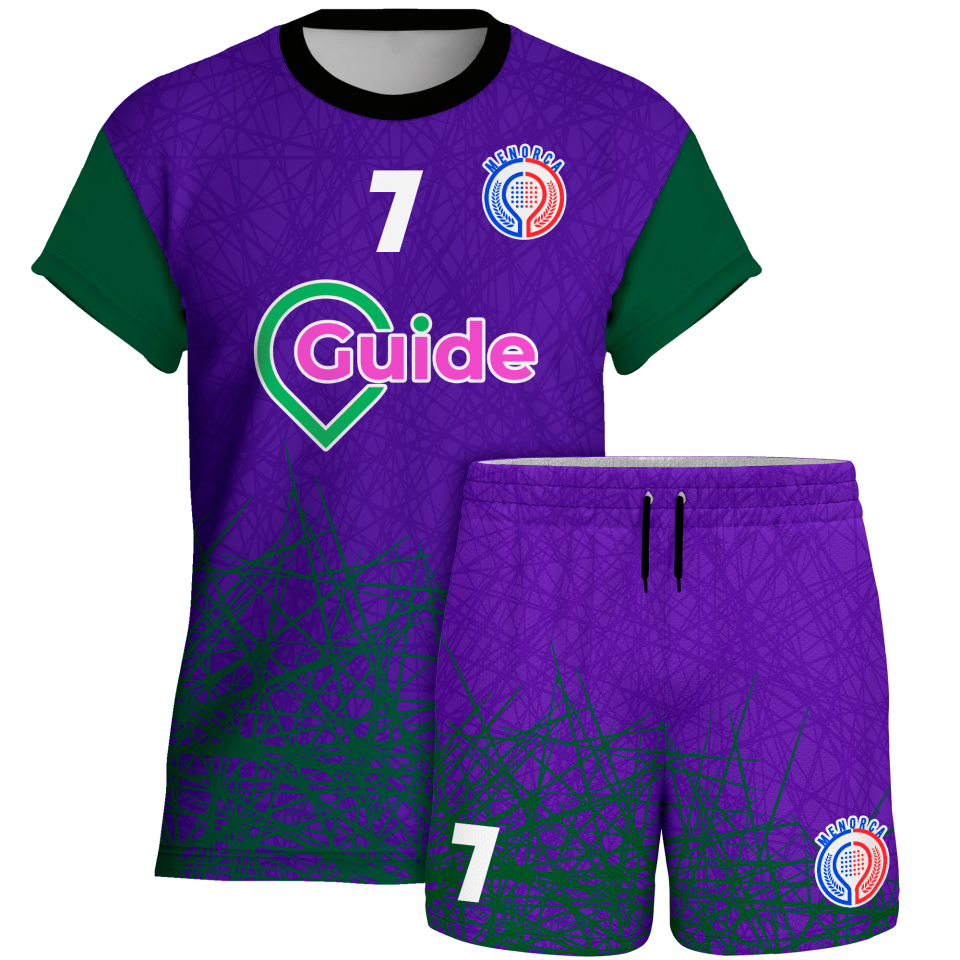 Conjunto pádel manga corta sublimado modelo líneas