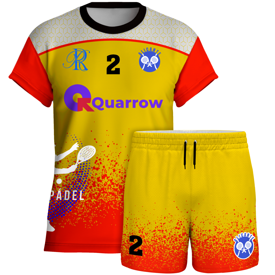 Conjunto pádel manga corta sublimado modelo corte