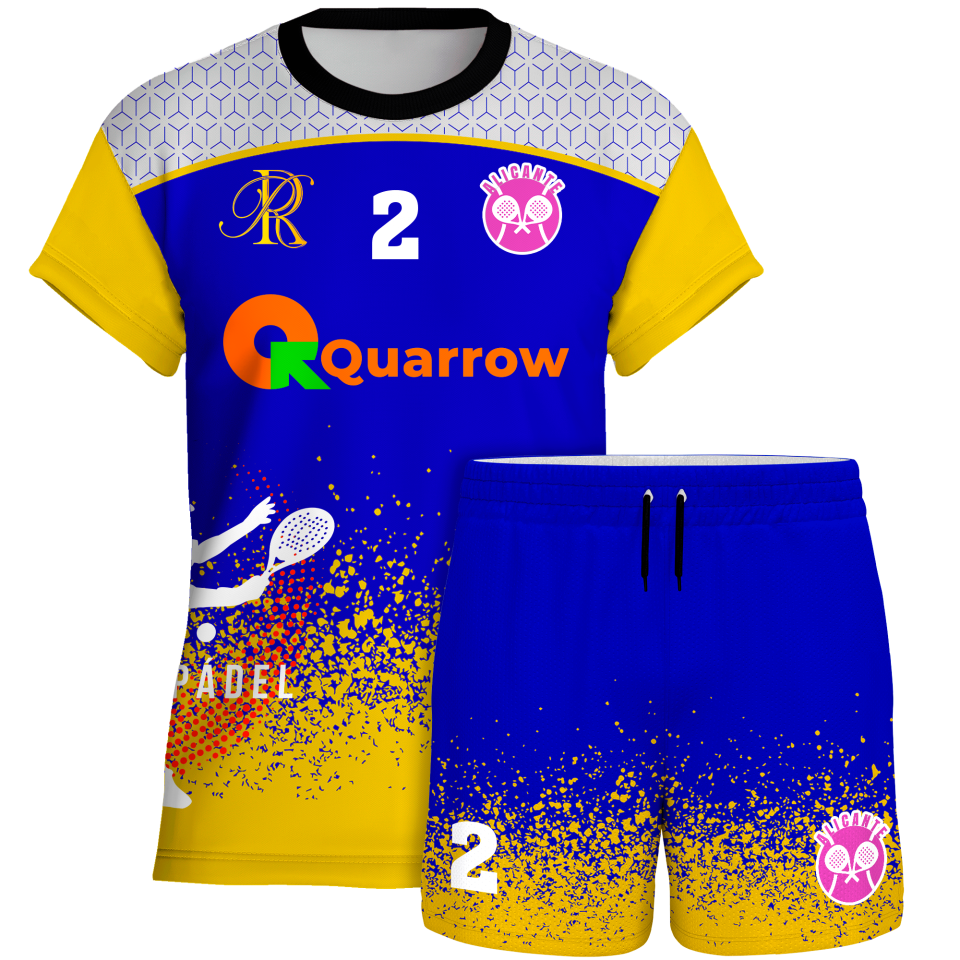 Conjunto pádel manga corta sublimado modelo corte