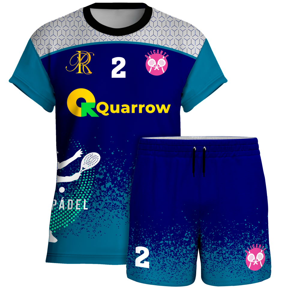 Conjunto pádel manga corta sublimado modelo corte
