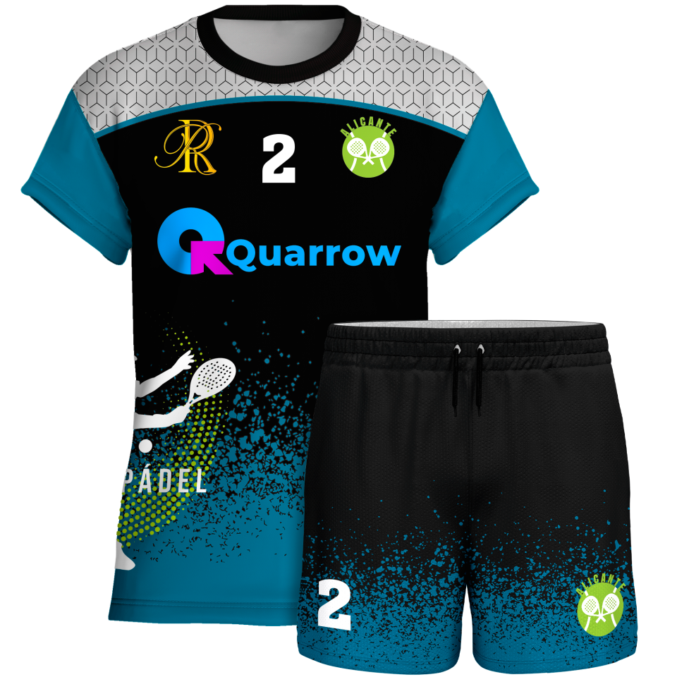 Conjunto pádel manga corta sublimado modelo corte