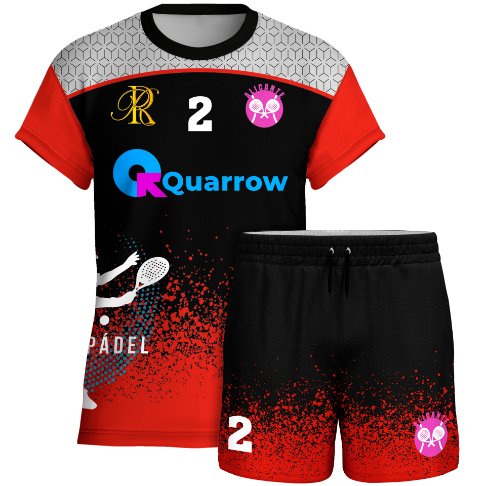 Conjunto pádel manga corta sublimado modelo corte