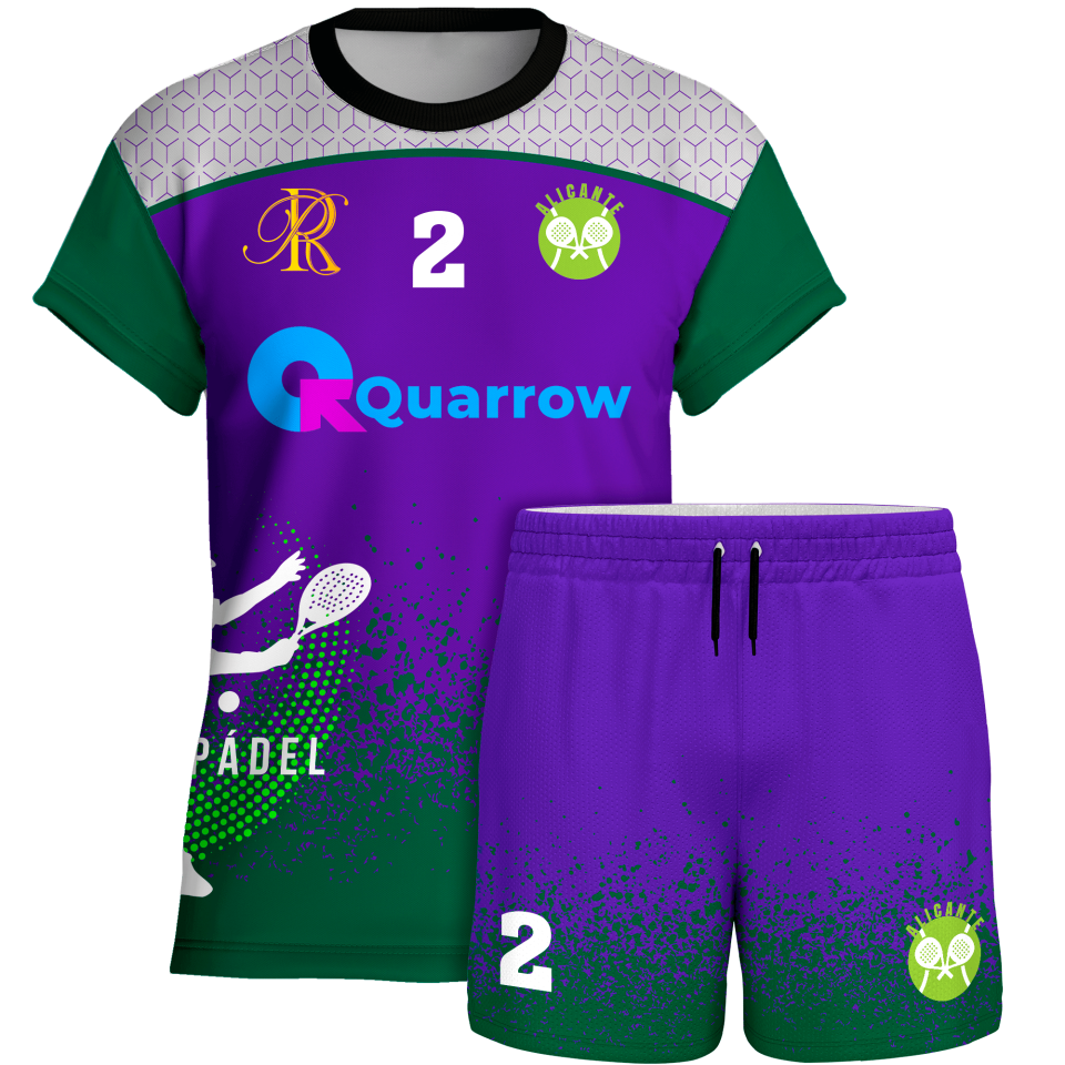 Conjunto pádel manga corta sublimado modelo corte