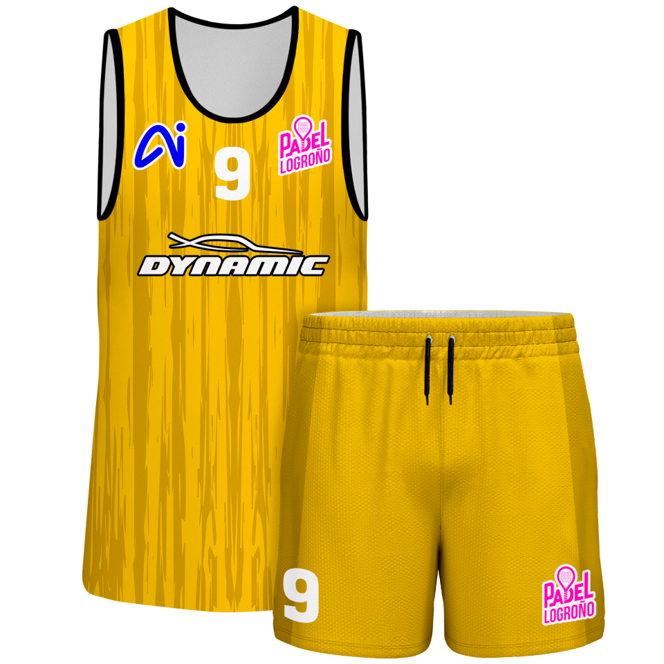 Conjunto pádel sin mangas sublimado modelo rayado