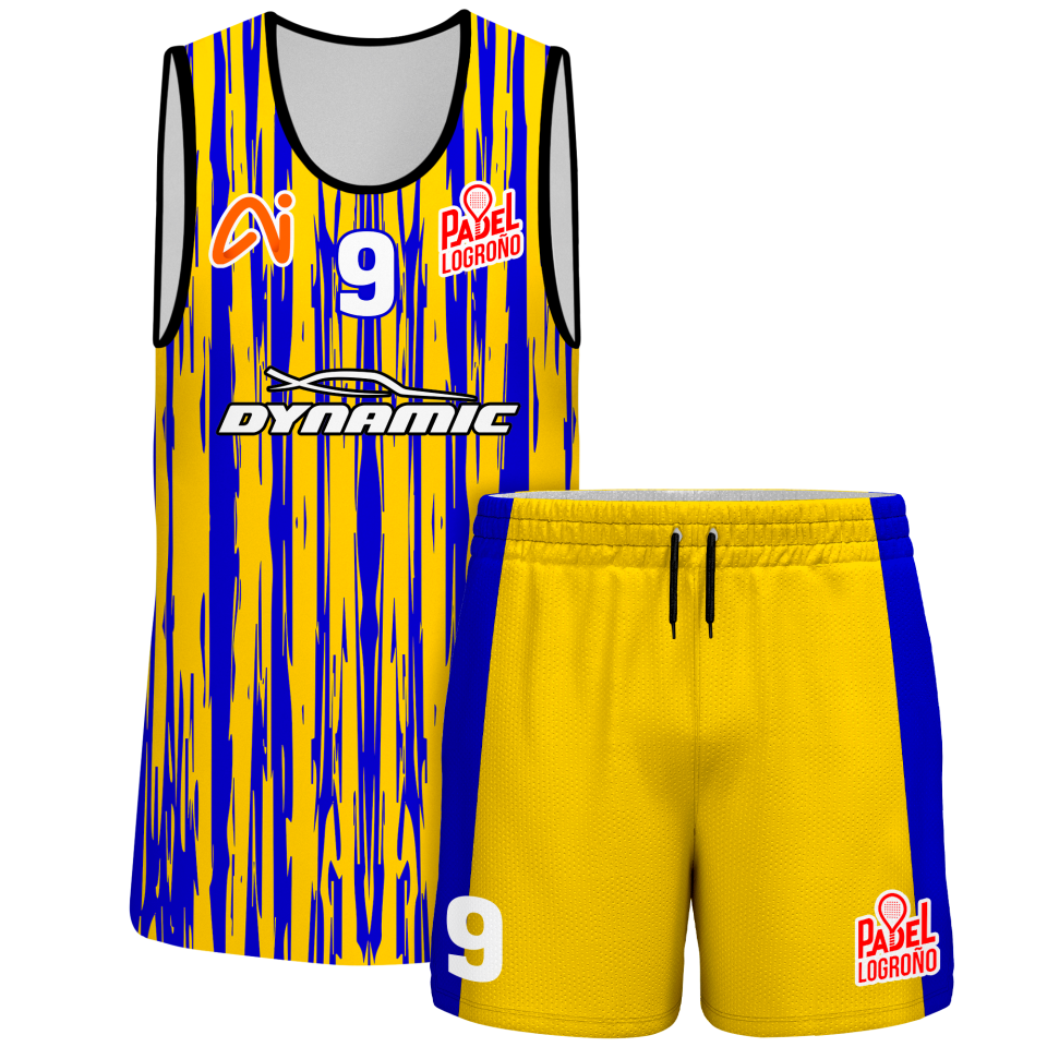 Conjunto pádel sin mangas sublimado modelo rayado