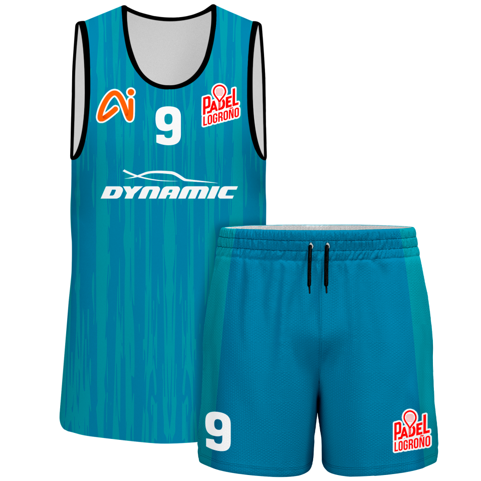 Conjunto pádel sin mangas sublimado modelo rayado