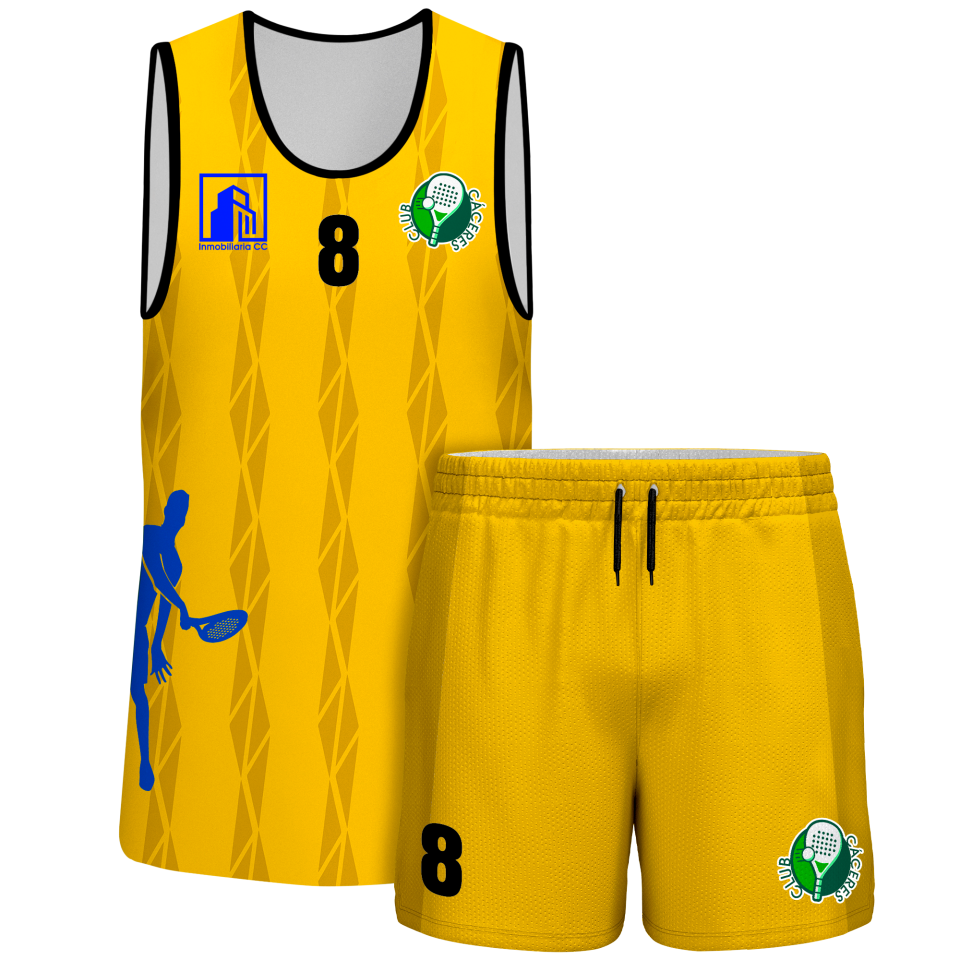 Conjunto pádel sin mangas sublimado modelo bandas