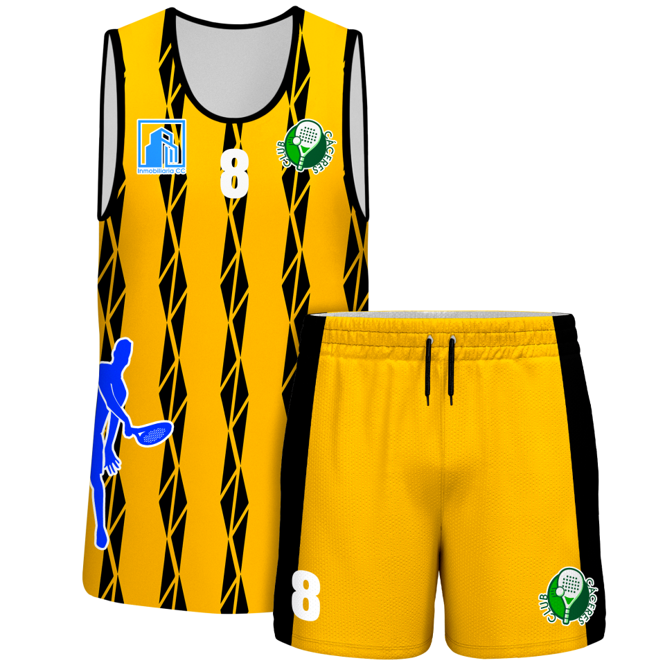 Conjunto pádel sin mangas sublimado modelo bandas