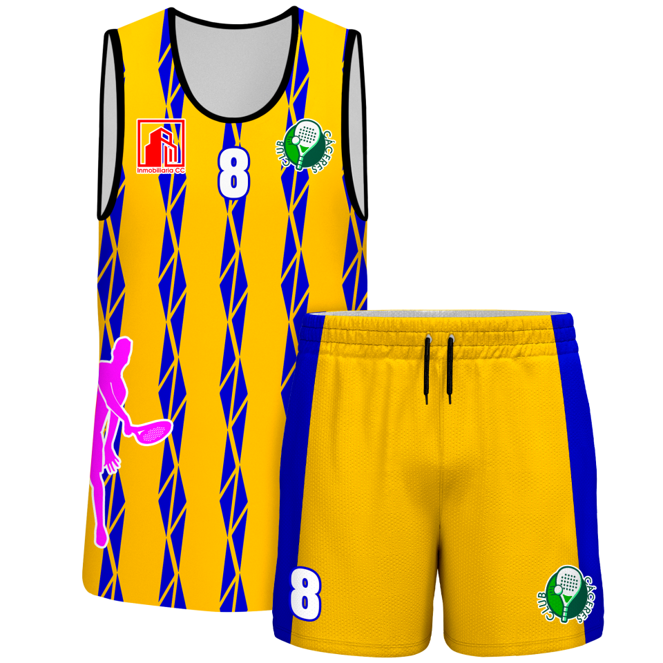 Conjunto pádel sin mangas sublimado modelo bandas