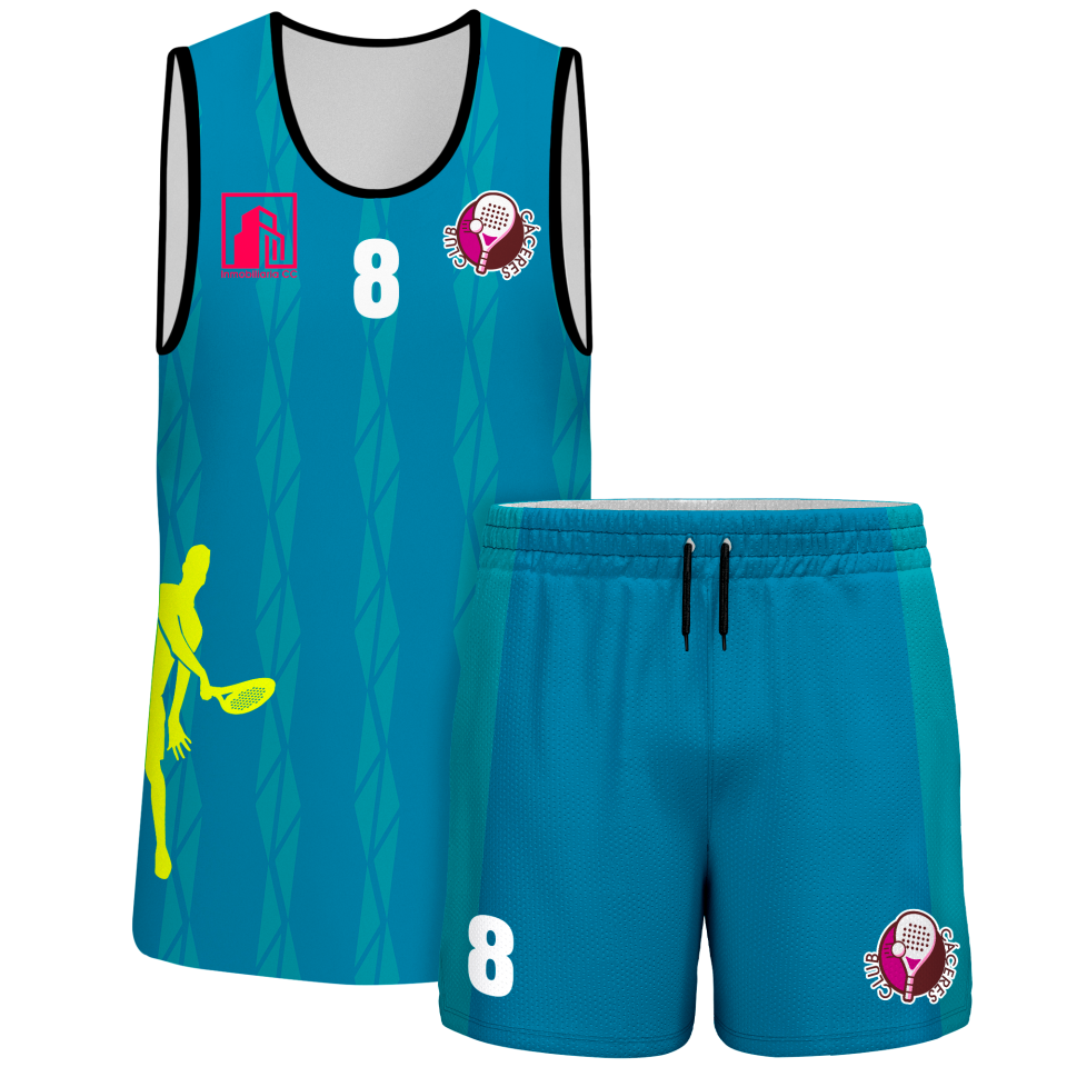 Conjunto pádel sin mangas sublimado modelo bandas