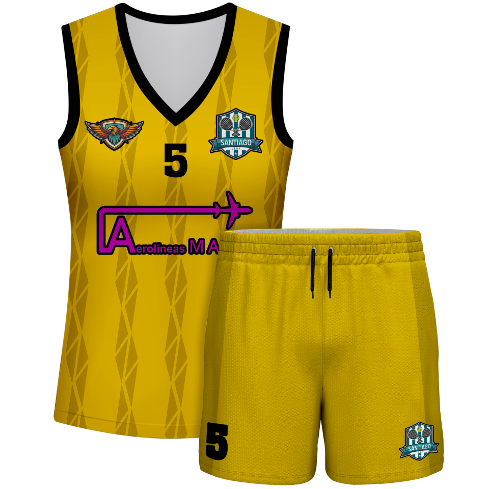 Conjunto pádel mujer sin mangas sublimado modelo bandas