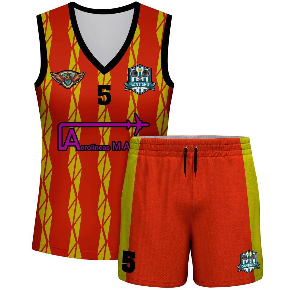 Conjunto pádel mujer sin mangas sublimado modelo bandas