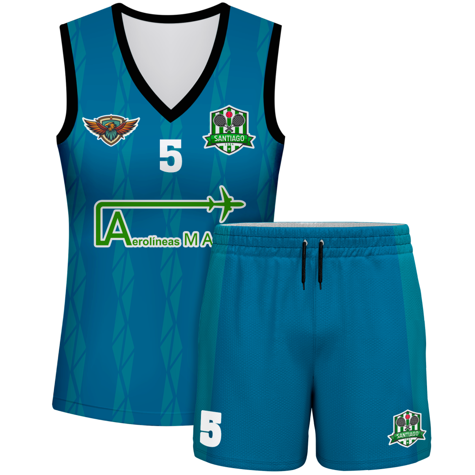 Conjunto pádel mujer sin mangas sublimado modelo bandas