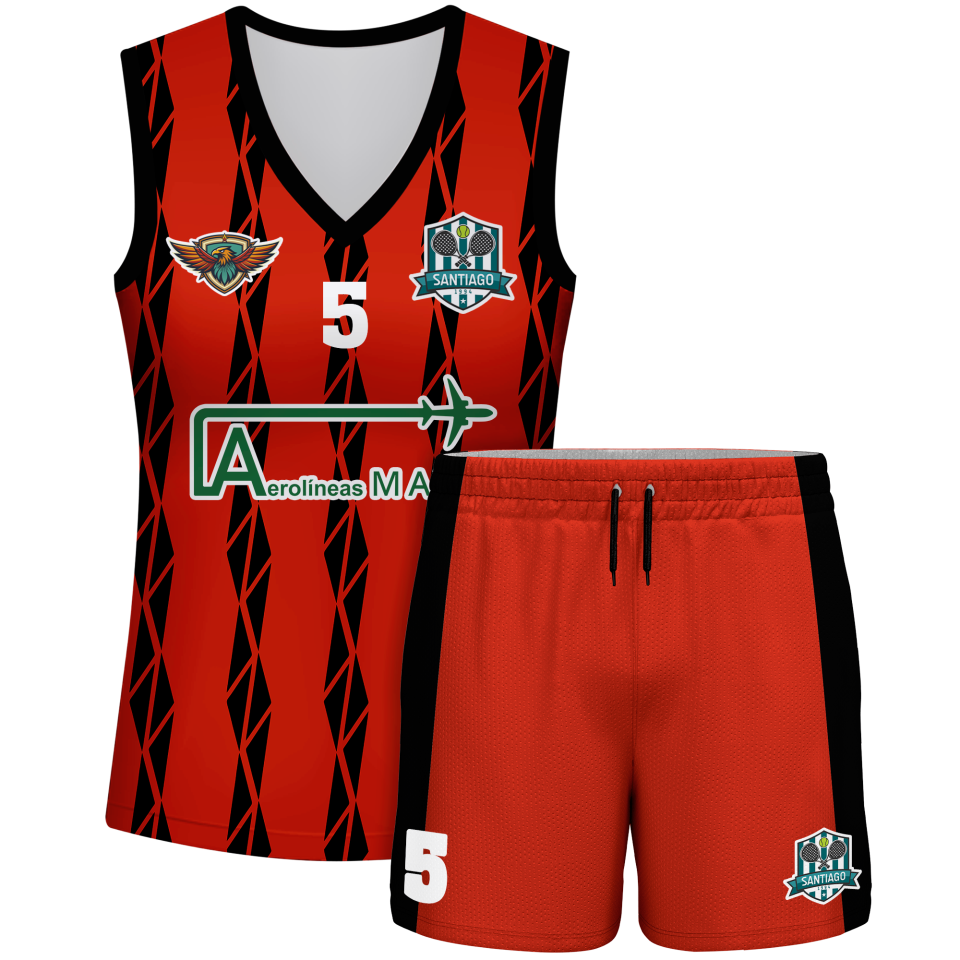 Conjunto pádel mujer sin mangas sublimado modelo bandas