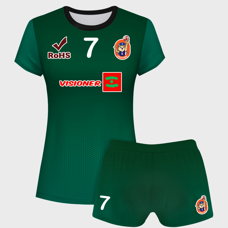 Conjunto voley mujer manga corta sublimado modelo degradado