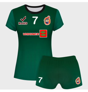 Conjunto voley mujer manga corta sublimado modelo degradado