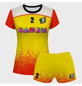 Conjunto voley mujer manga corta sublimado modelo corte