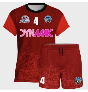 Conjunto voley manga corta sublimado modelo líneas