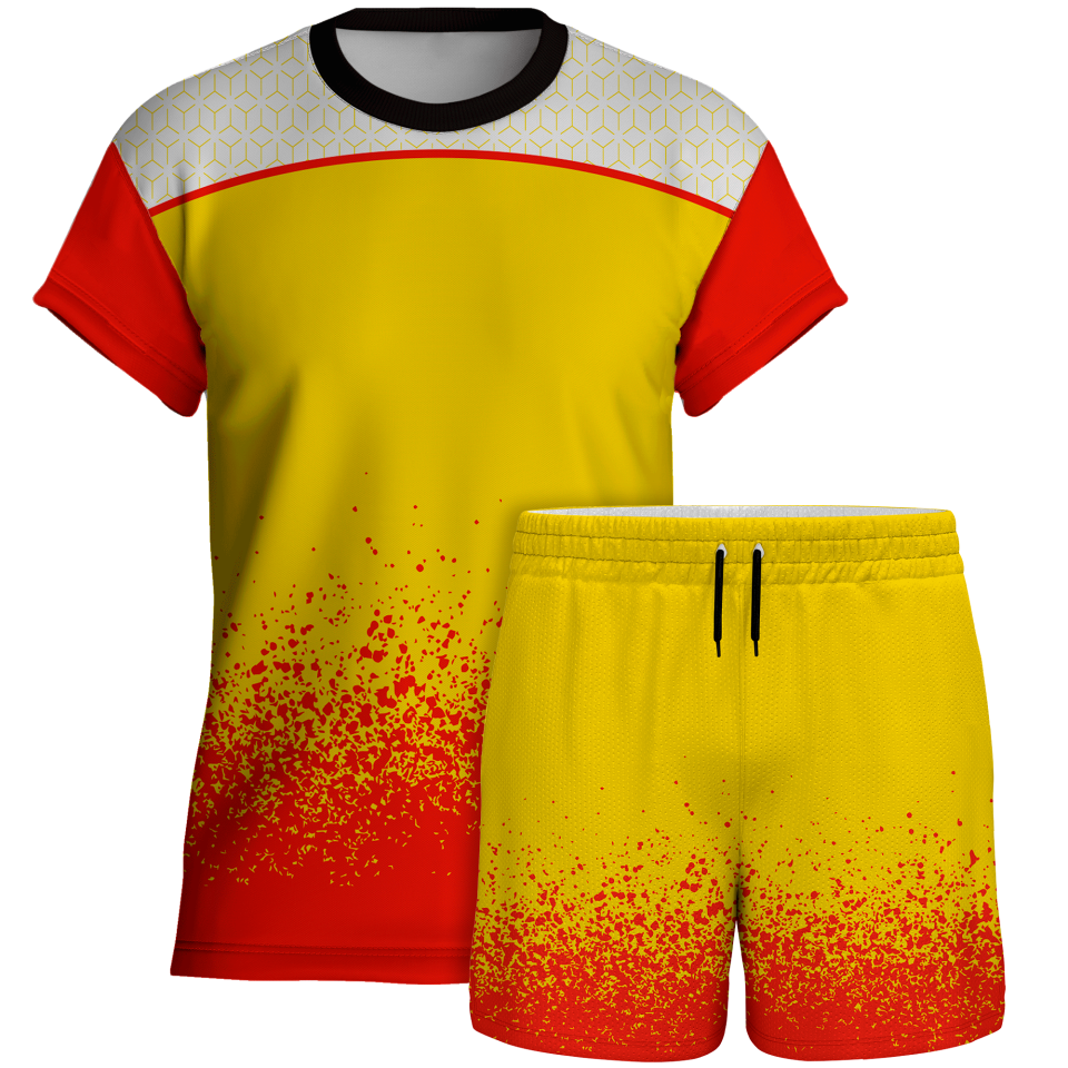 Conjunto voley manga corta sublimado modelo corte