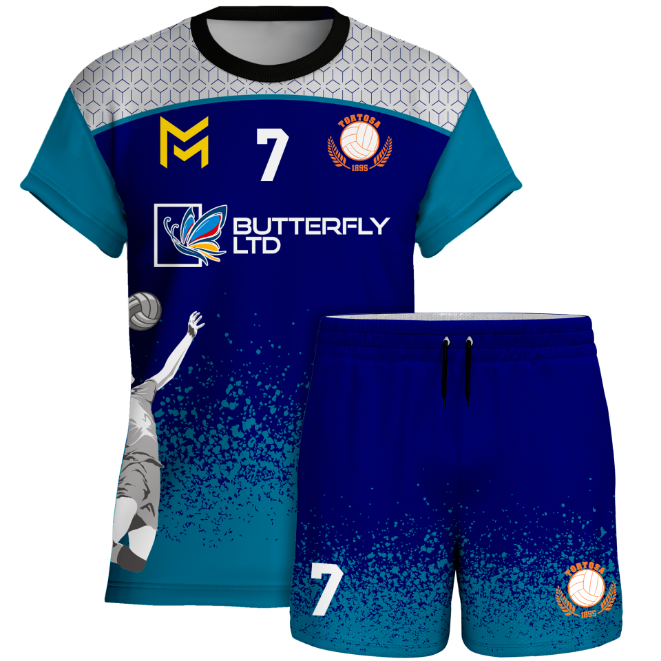 Conjunto voley manga corta sublimado modelo corte