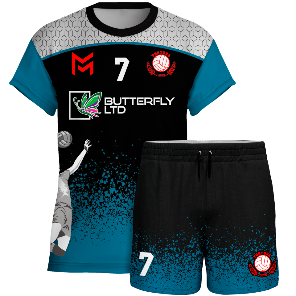 Conjunto voley manga corta sublimado modelo corte