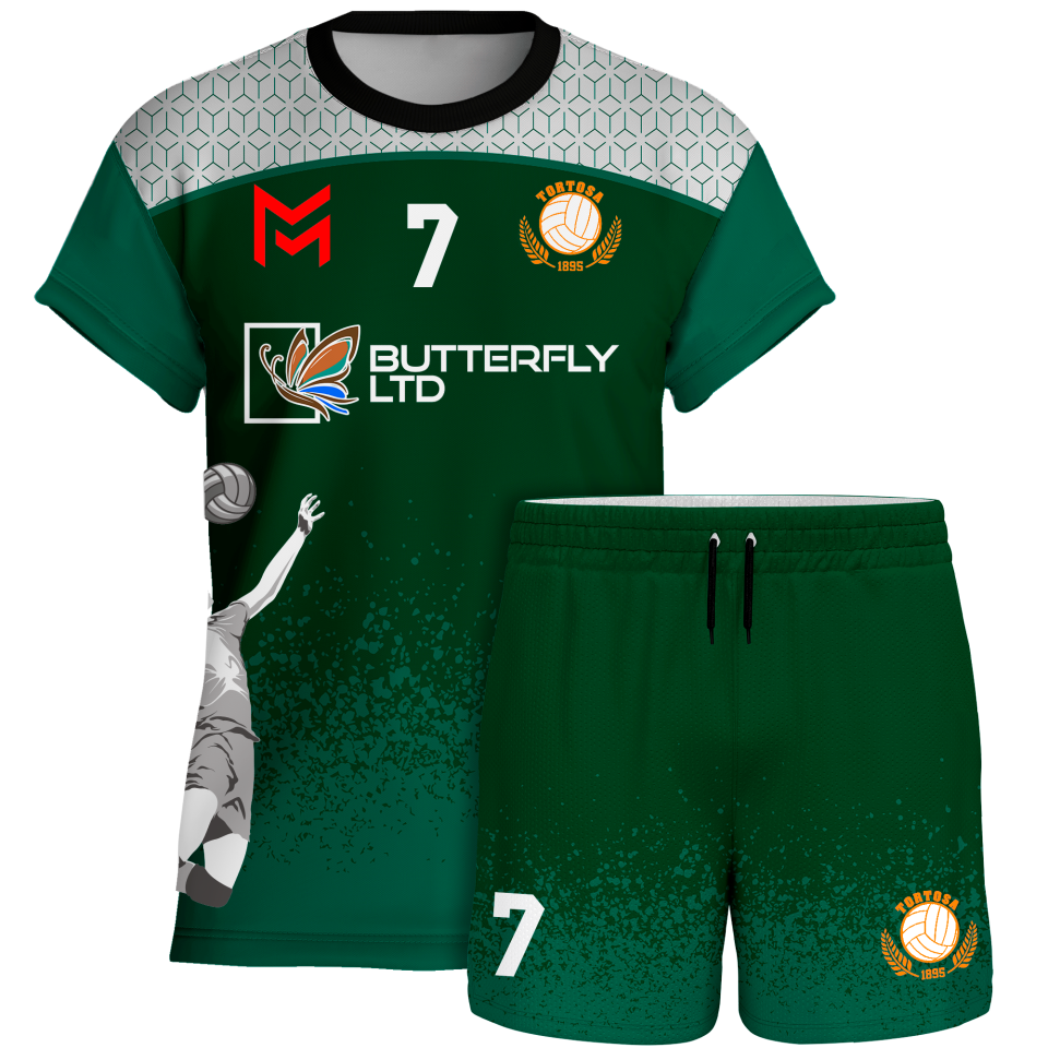 Conjunto voley manga corta sublimado modelo corte