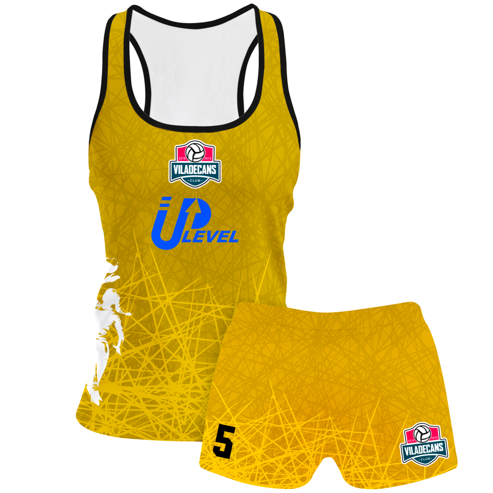 Conjunto voley mujer tirantes sublimado modelo líneas