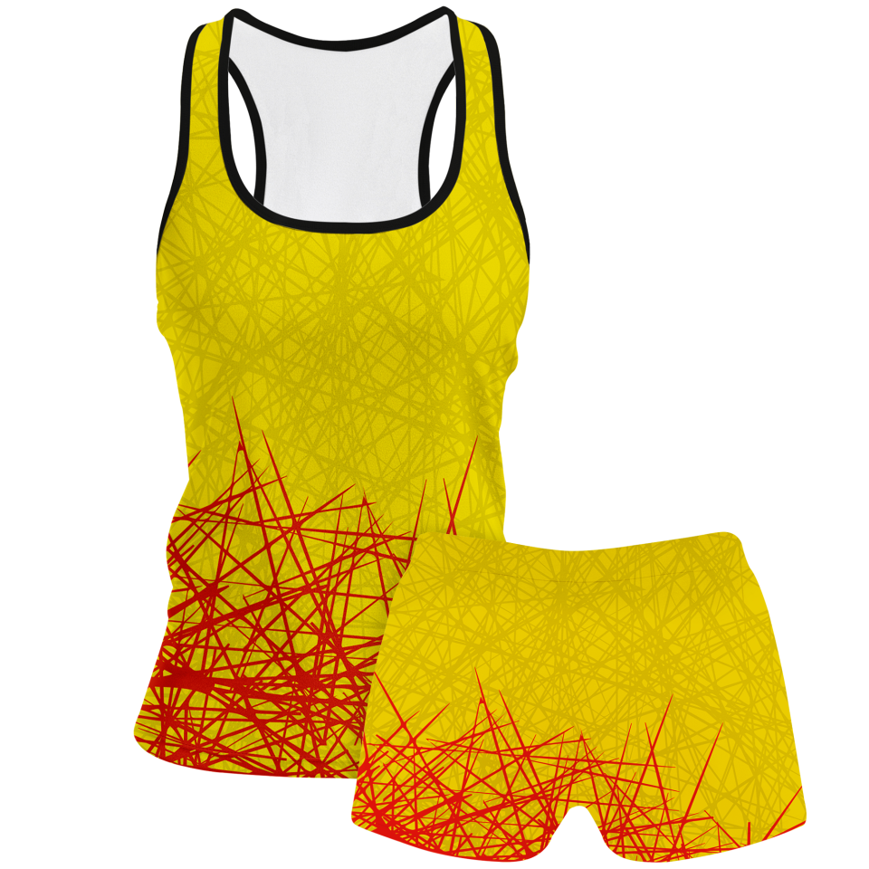 Conjunto voley mujer tirantes sublimado modelo líneas