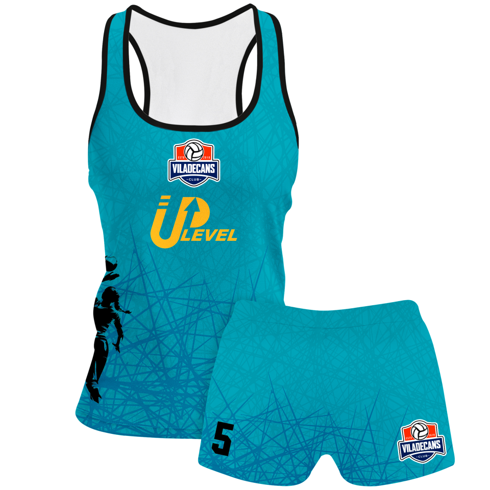 Conjunto voley mujer tirantes sublimado modelo líneas