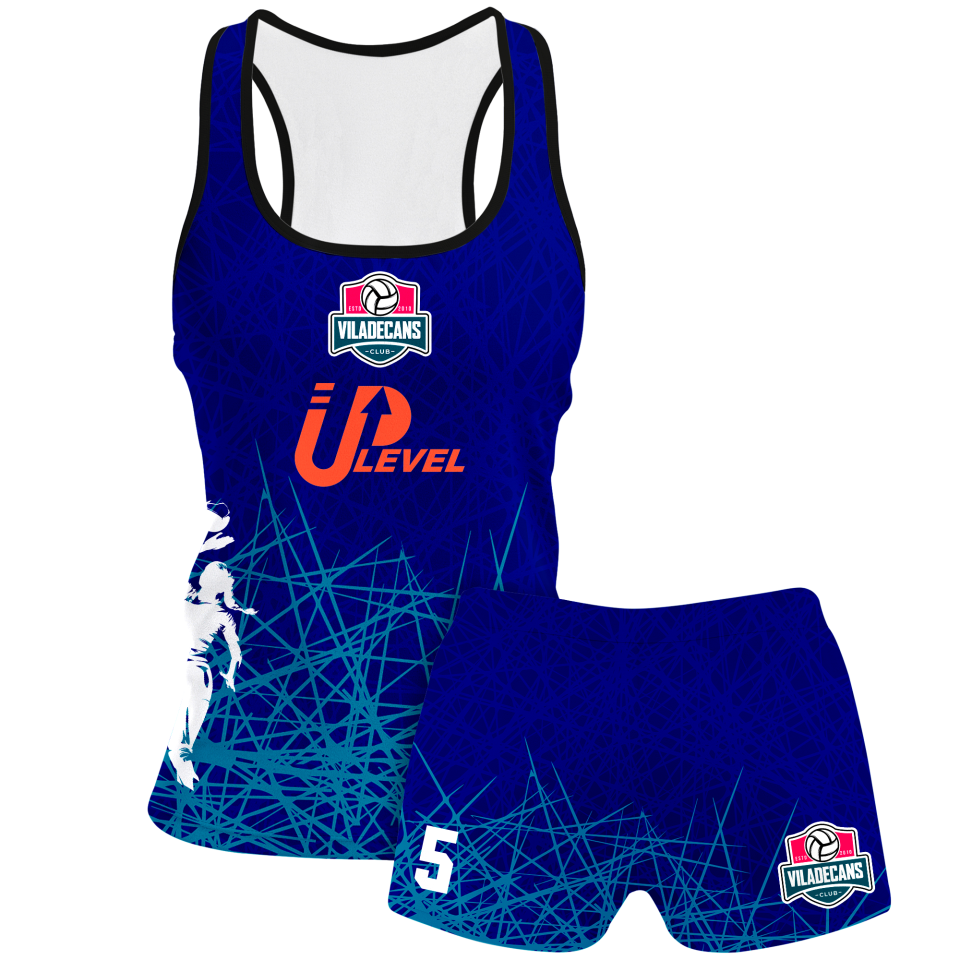 Conjunto voley mujer tirantes sublimado modelo líneas