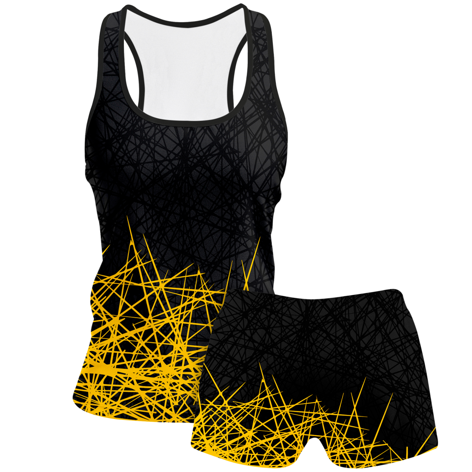 Conjunto voley mujer tirantes sublimado modelo líneas