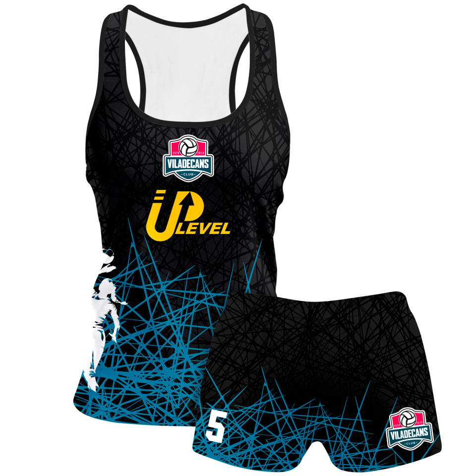 Conjunto voley mujer tirantes sublimado modelo líneas