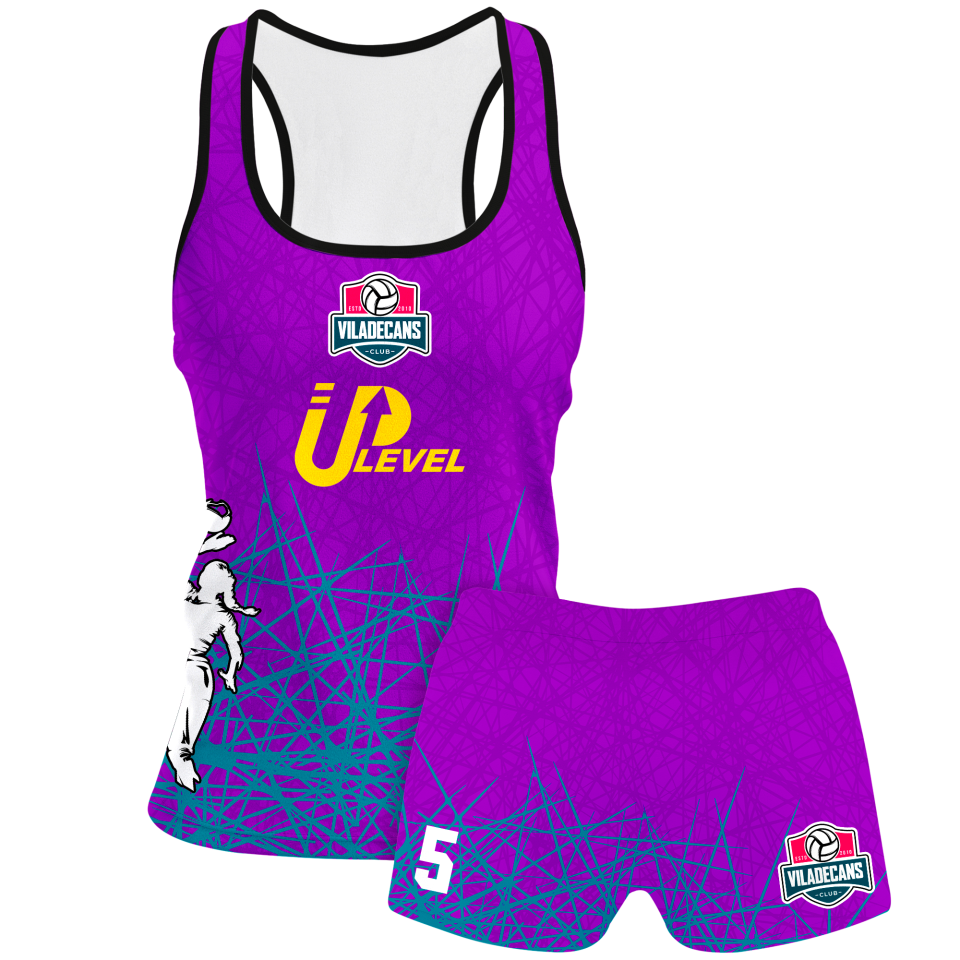 Conjunto voley mujer tirantes sublimado modelo líneas