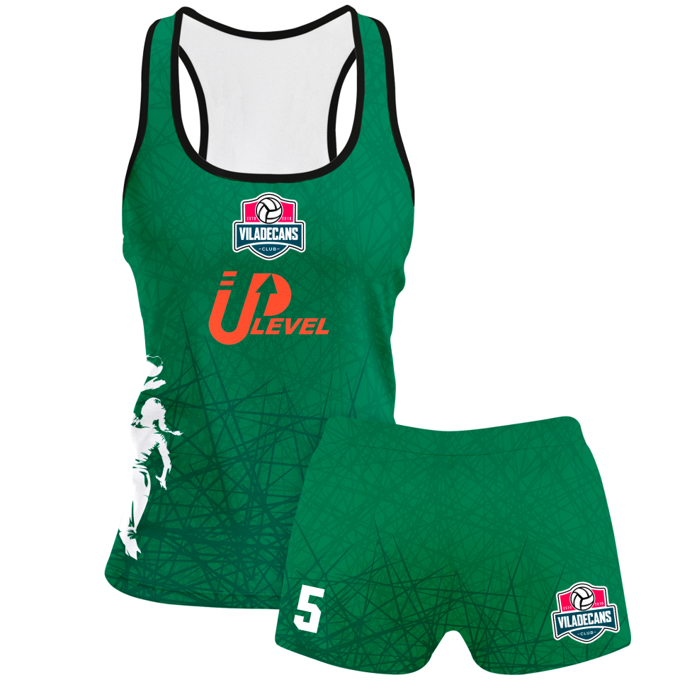 Conjunto voley mujer tirantes sublimado modelo líneas